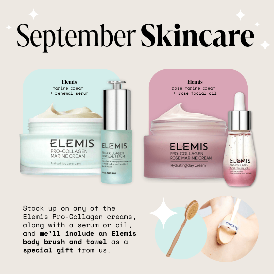 Elemis Pro-Collagen Rose Marine Cream & Facial Oil Set with FREE Elemis Body Detox Skin Brush