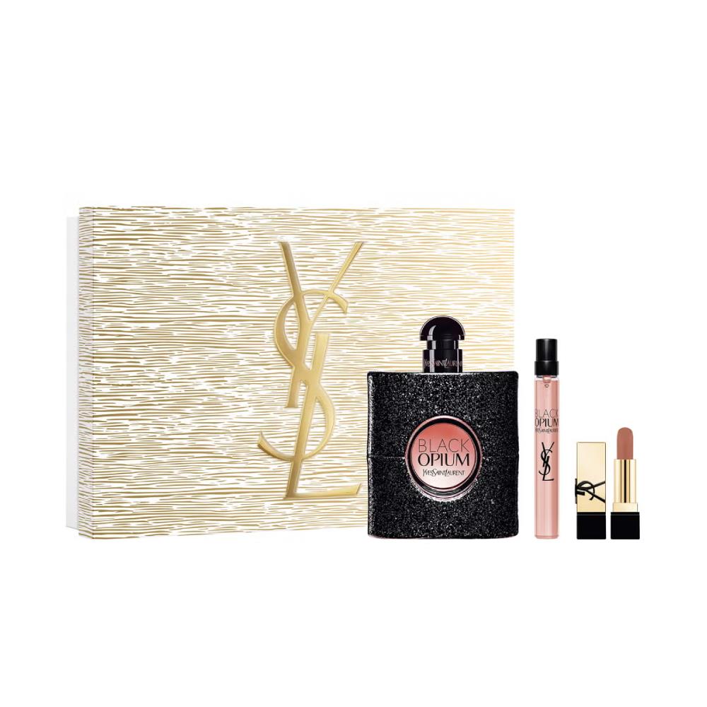 YSL BLACK OPIUM 90ML EDP+10ML+LOVESHINE #44 LIPSTICK