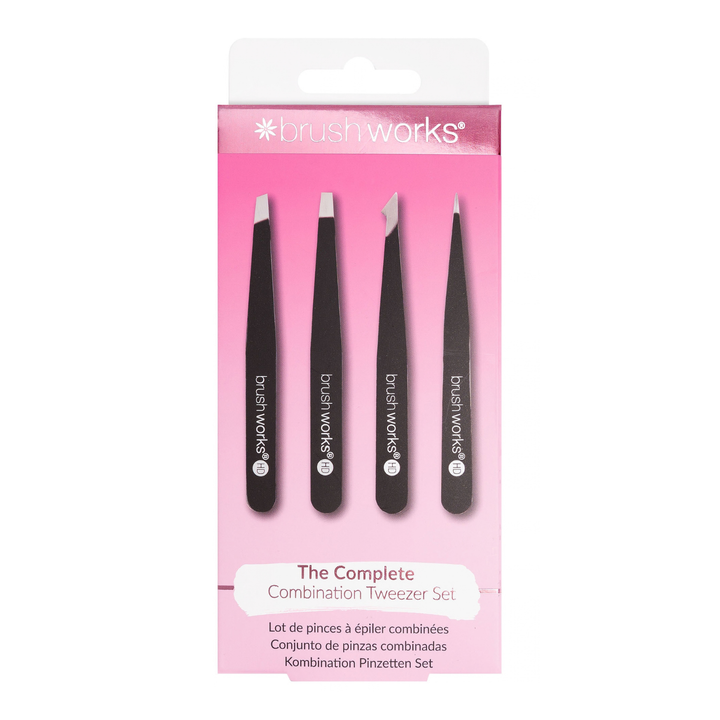 Brushworks Combination Tweezer Set - Black