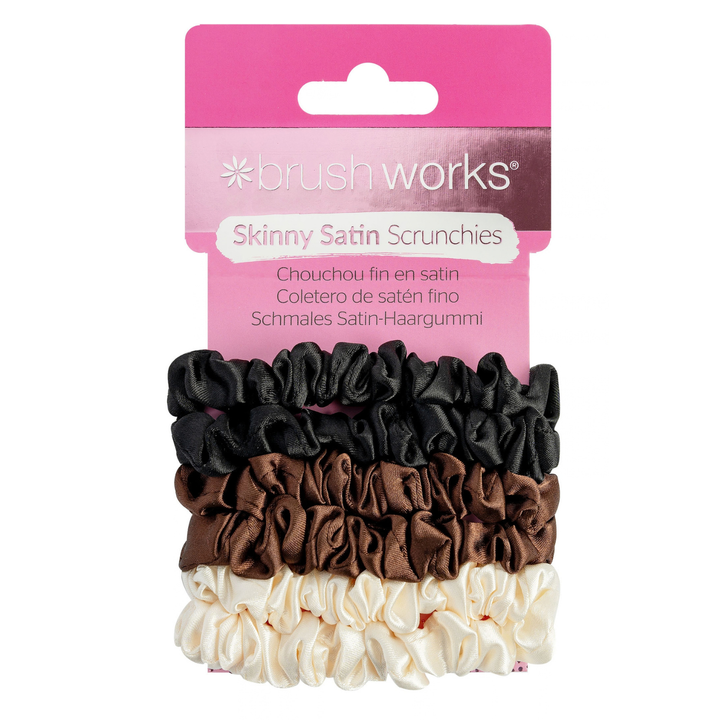 Brushworks Skinny Satin Scrunchies