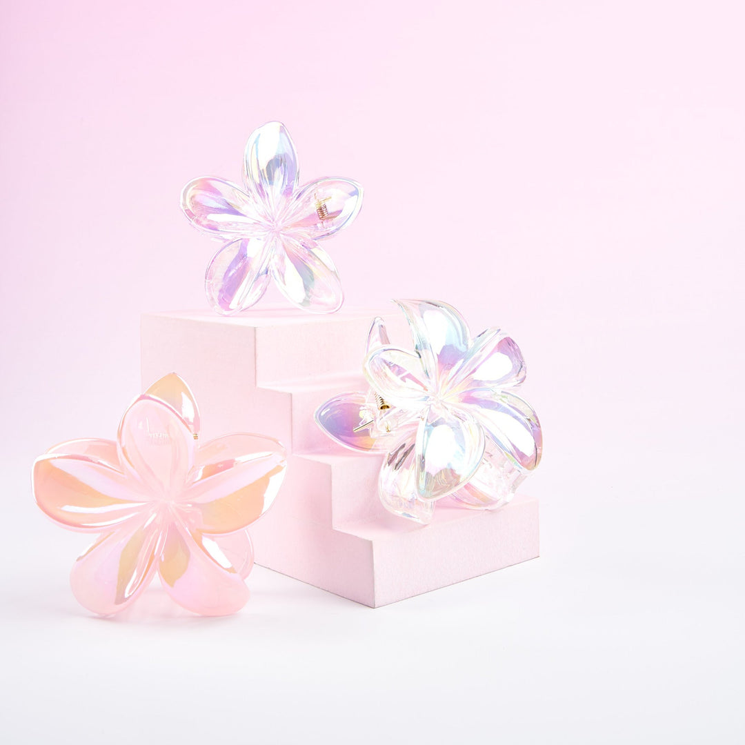 Brushworks Frosted Flower Claw Clips 3pcs