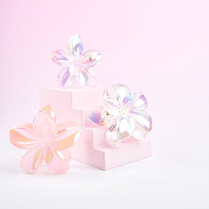 Brushworks Frosted Flower Claw Clips 3pcs