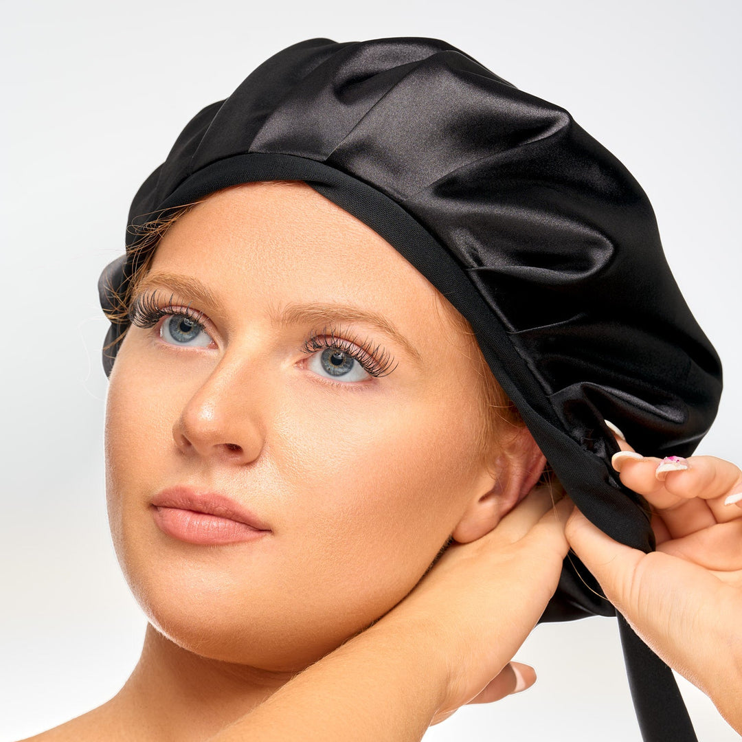 Brushworks Double Layer Satin Bonnet - Black