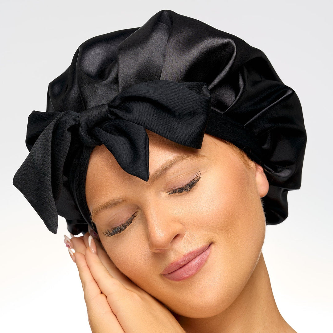 Brushworks Double Layer Satin Bonnet - Black