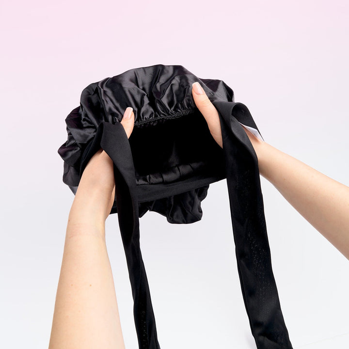 Brushworks Double Layer Satin Bonnet - Black