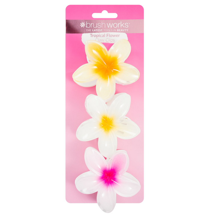 Brushworks Tropical Flower Claw Clips 3pcs