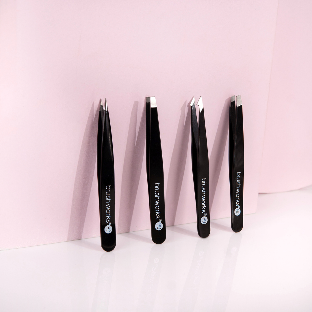 Brushworks Combination Tweezer Set - Black