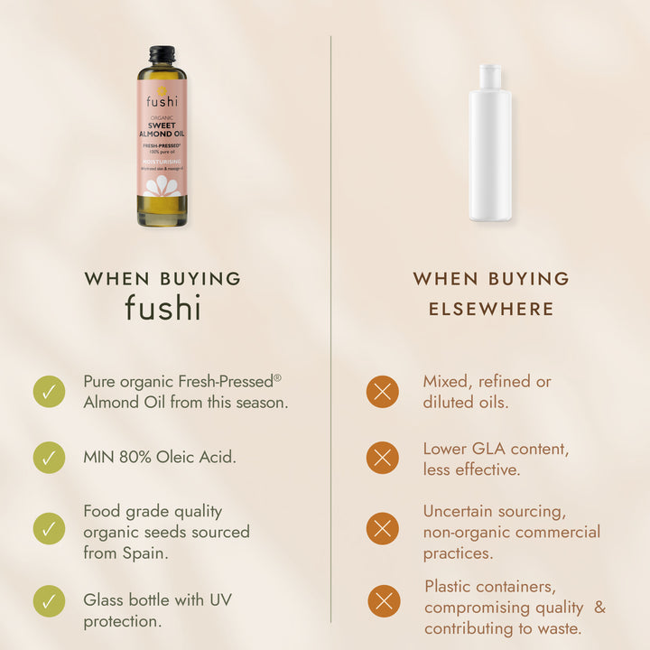 Fushi Organic Sweet Almond Oil 100ml | Anti-Ageing | Moisturising