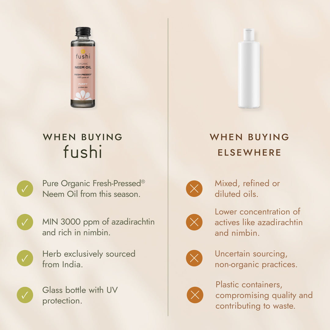 Fushi Organic Neem Oil 50ml | Hair & Skin | Restore & Purify