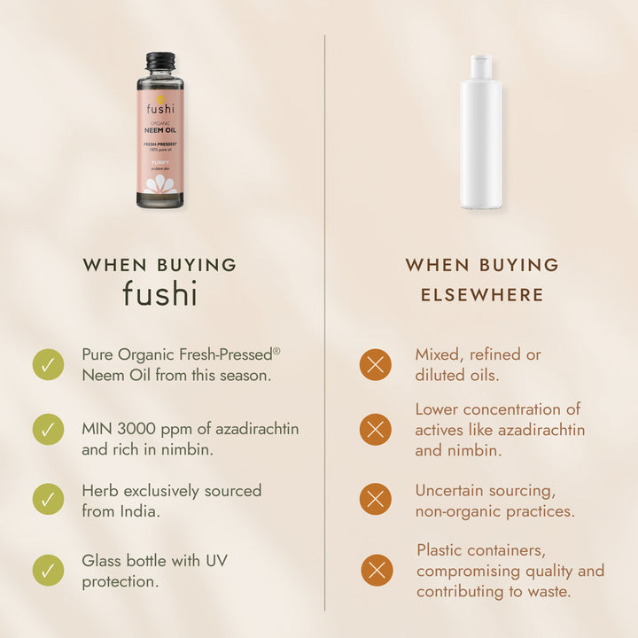 Fushi Organic Neem Oil 50ml | Hair & Skin | Restore & Purify