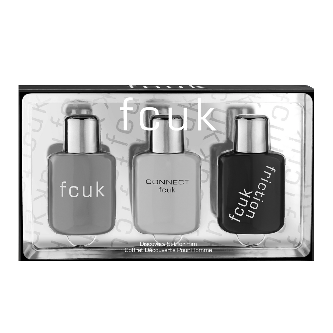 FCUK Him Eau De Toilette 3 x 25ml Set | Original, Friction, Connect