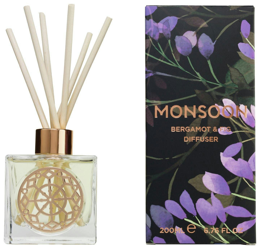 Monsoon Bundle of 4 x Bergamont & Fig Candle and Diffuser