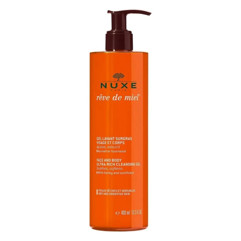 Nuxe Rêve de Miel Cleansing Gel 400ml – Luxurious Honey-Infused Skincare for Radiant, Stress-Free Skin