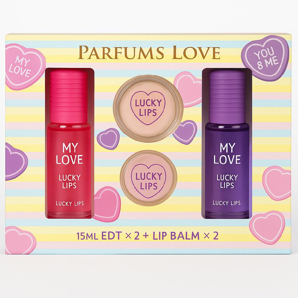 My Love Lucky Lips X 2 + Lip Balm X 2 Eau de Toilette for Women 15ml