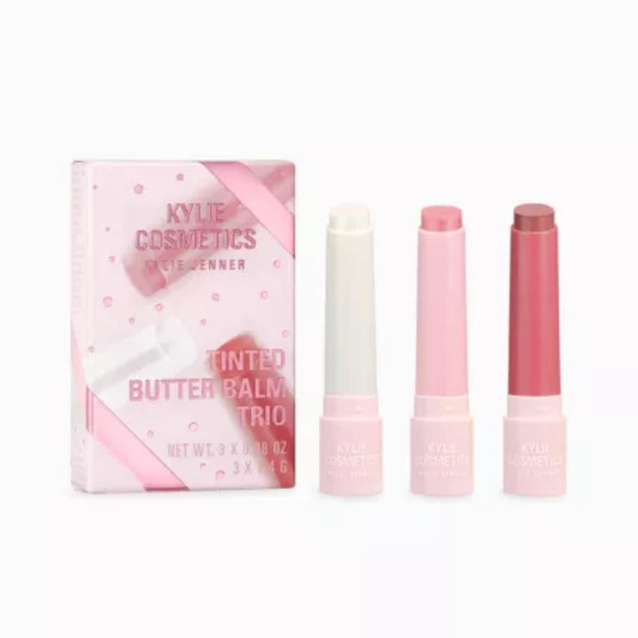 Kylie Jenner Tinted Butter Balm Trio Set – Hydrating Lip Balms with Buildable Colour