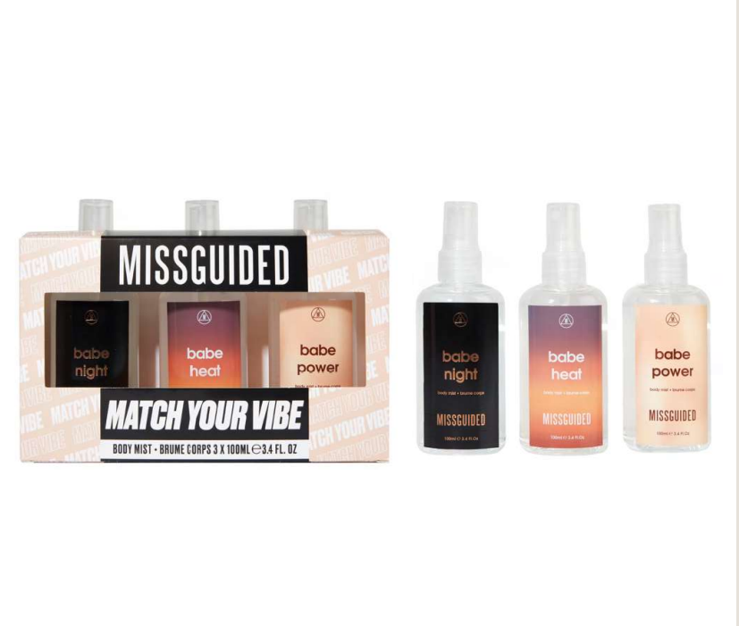 Missguided Match Your Vibe BM night&Heat&power 3X100ml Giftset - Worth £16