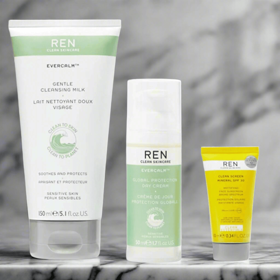 REN Clean Skincare Evercalm Cleanse, Calm & Protect Trio Kit