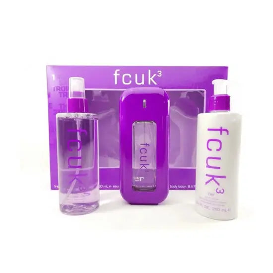 fcuk 3 Her Eau De Toilette 100ml Gift Set