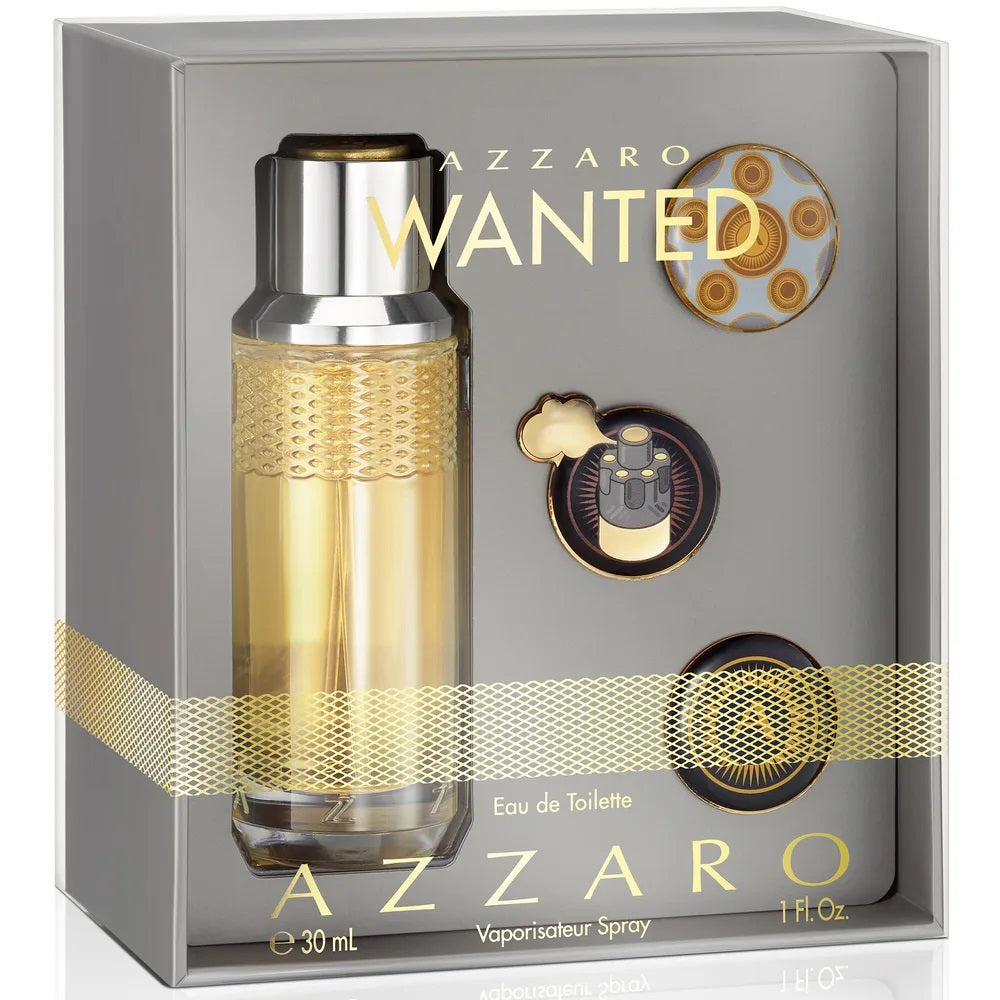 Azzaro Wanted Man Eau De Toilette 30ml Spray Gift Set